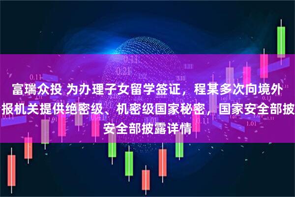 富瑞众投 为办理子女留学签证，程某多次向境外间谍情报机关提供绝密级、机密级国家秘密，国家安全部披露详情